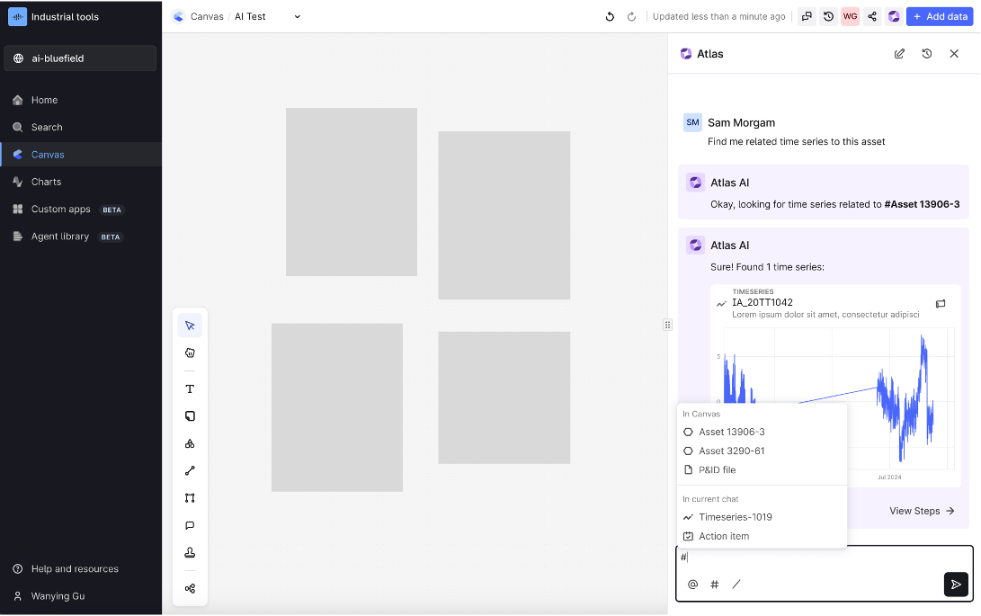 # mention — inline agent invocation