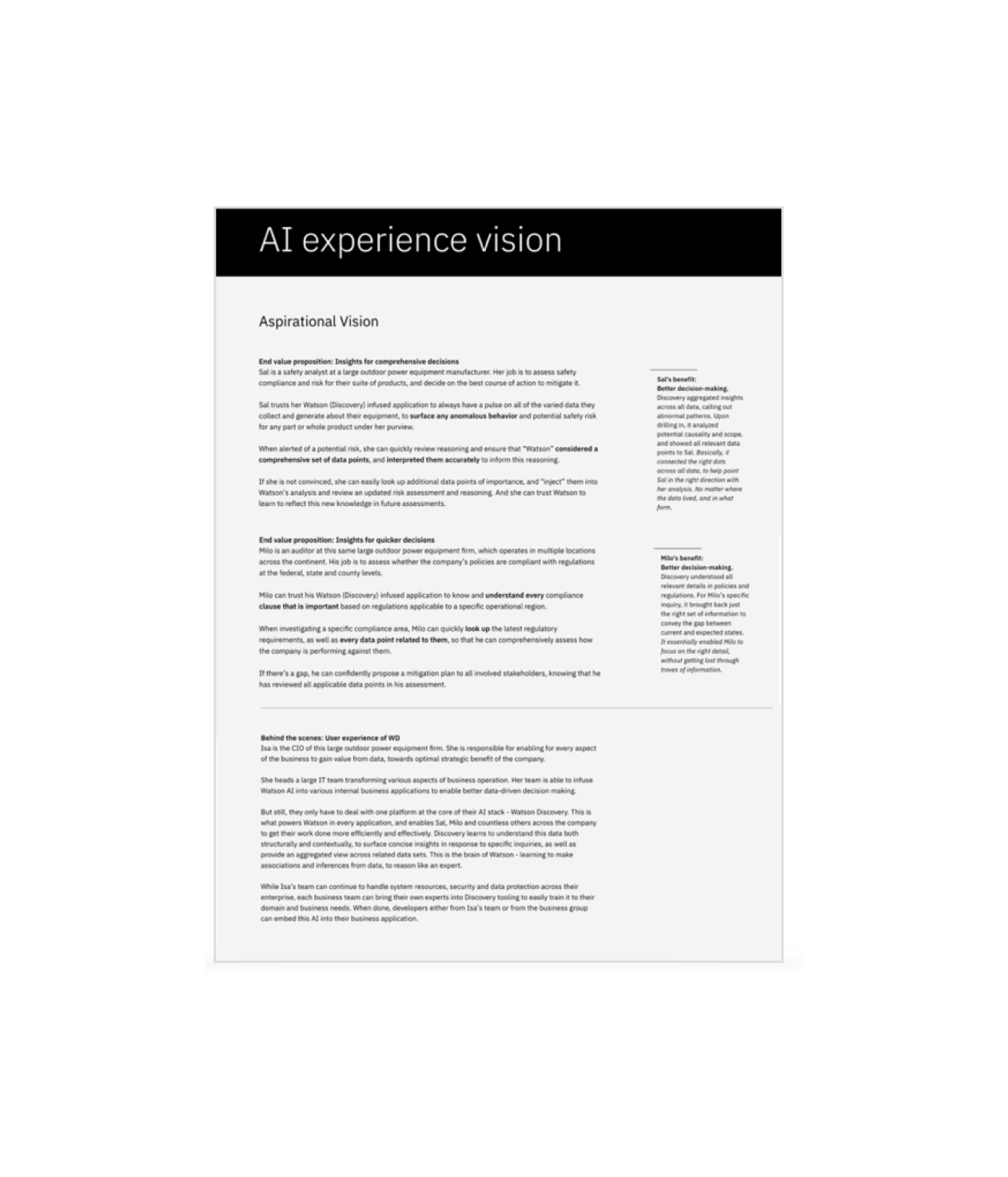AI experience vision document